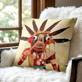 Kachina-docka Native American Trästatyett Djärv Kudde