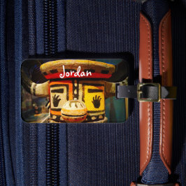 Kachina Doll Wood Ansikte Photo Custom Name Cute F Bagagebricka