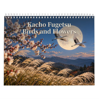 Kacho Fugetsu Fåglar och Blommor Foto-Realistisk K Kalender