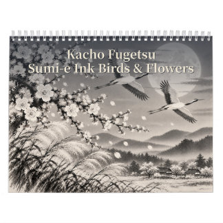 Kacho Fugetsu Sumi-e Ink Birds & Flowers  Kalender