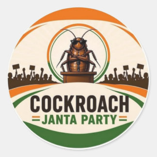 Kackerlacka Janta Parti Logotyp Klistermärke