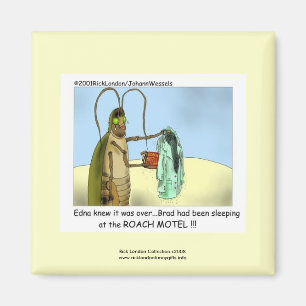 Kackerlacka Motel Rolig Tecknad Magnet