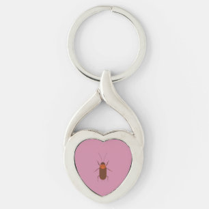 Kackerlacka Twisted Heart Silverfärgad Nyckelring