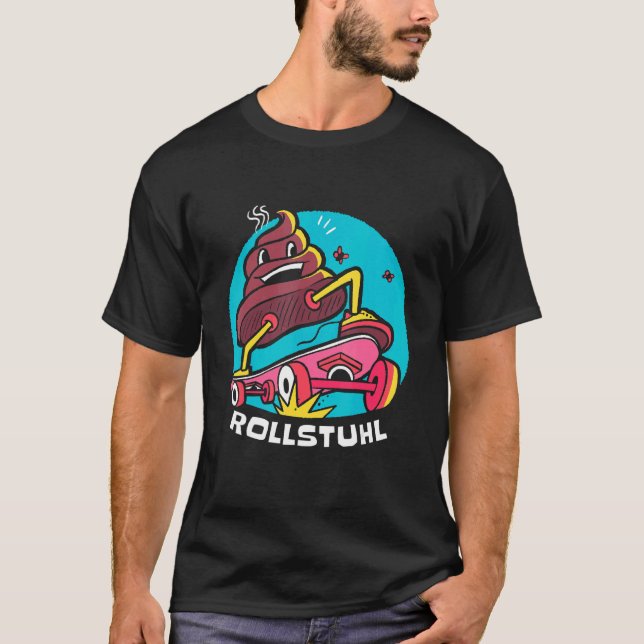 Kackheap på rullstolsstol i skateboard, promenad S T Shirt (Framsida)