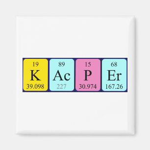 Kacper periodisk magnet bord namn
