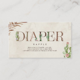 Kactus Leather Inspired Baby Shower Diaper Tilläggskort