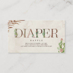 Kactus Leather Inspired Baby Shower Diaper Tilläggskort