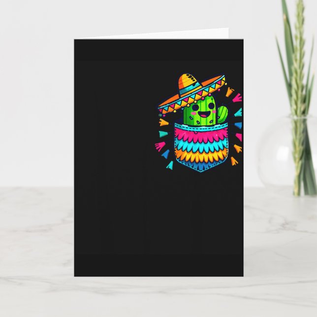 Kactus Pinata Ficka Cinco De Mayo Mexikansk Fest C Kort (Framsida)