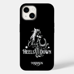 Kåda upp klackar ner cowgirl-hästhundar rider