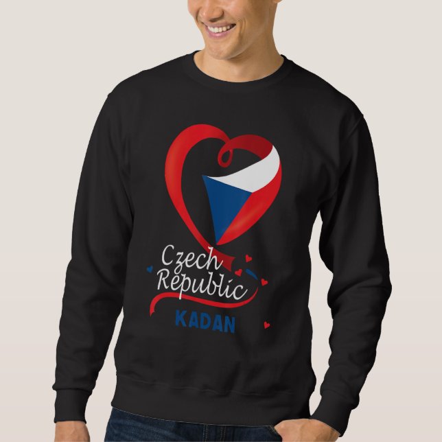 Kadan Czech Republic Heart Flagga Lejon Jacka av A Lång Ärmad Tröja (Framsida)