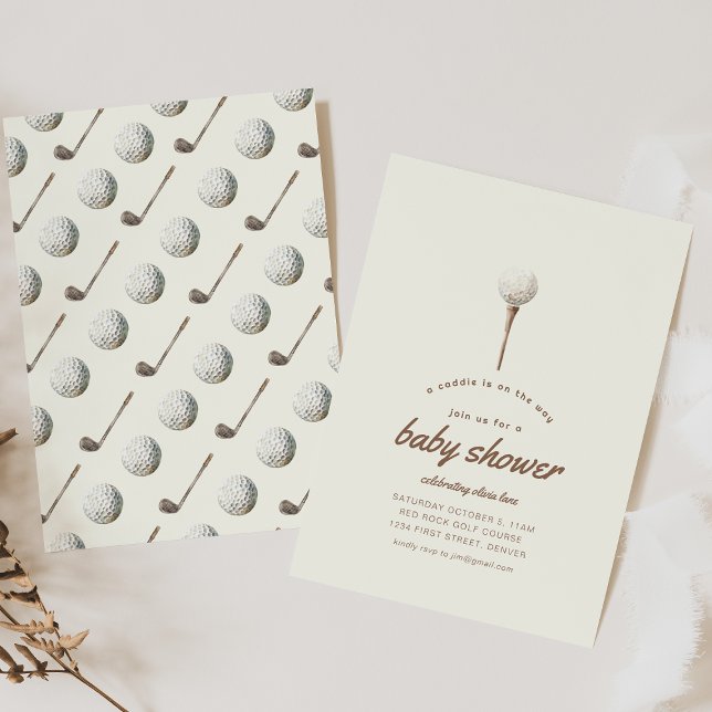 Kaddion Way Golf Baby Shower Inbjudan (Skapare uppladdad)