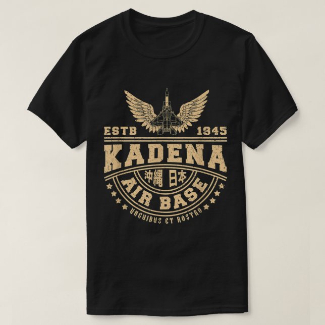 Kadena Luft Base USAF Okinawa Japan T Shirt (Design framsida)