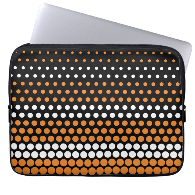 Kadmium Orange och Vita Prickar Laptop Sleeve (Framsidan)