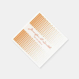 Kadmium Orange Prickig Modern Vit Pappersservett
