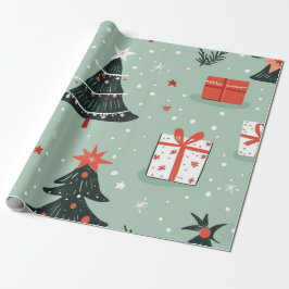 Kadopapier kerst blauw presentpapper