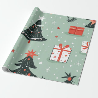 Kadopapier kerst blauw presentpapper