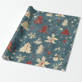 Kadopapier kerst blauw presentpapper