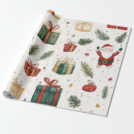 Kadopapier kerst santa presentpapper