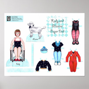Kady och Maxine Papper Doll Set - Spela eller Visn Poster