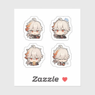 Kaedehara Kazuha Genshin Impact 4 Pack Sticker Hon Klistermärken