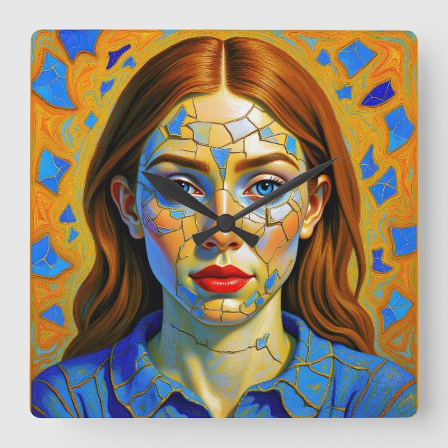 “Kaela” - Pattern of a Past Fyrkantig Klocka (Framsida)