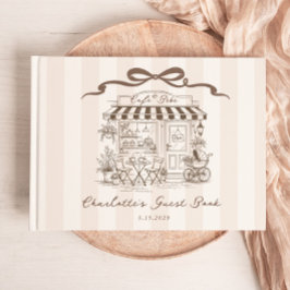 Kafé Bebe Könsneutral Handritad Babyshower med Ros Gästböcker