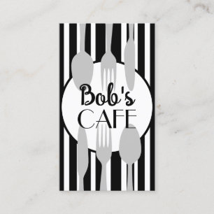 kafé eller catering fet modern chic grått och vit visitkort