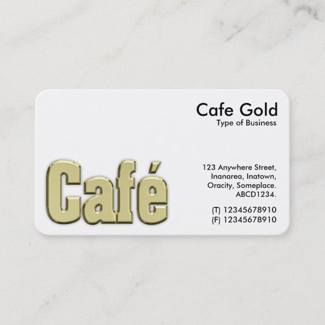 Kafe Guld-symbol/Logotyp Visitkort (Framsida)