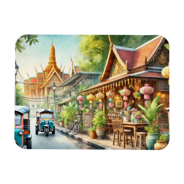 Kafe i Bangkok Thailand Grand Palace Magnet (Horisontell)
