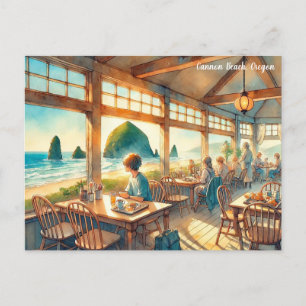 Kafe i Cannon Beach Oregon Travel Vykort