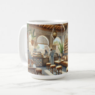 Kafe i Casablanca Marockos vattenfärgsfärg Kaffemugg