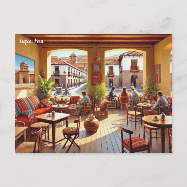Kafe i Cuzco Peru-vykort Vykort (Framsida)
