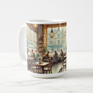 Kafe i Edinburgh Scotland Watercolor Painting Kaffemugg