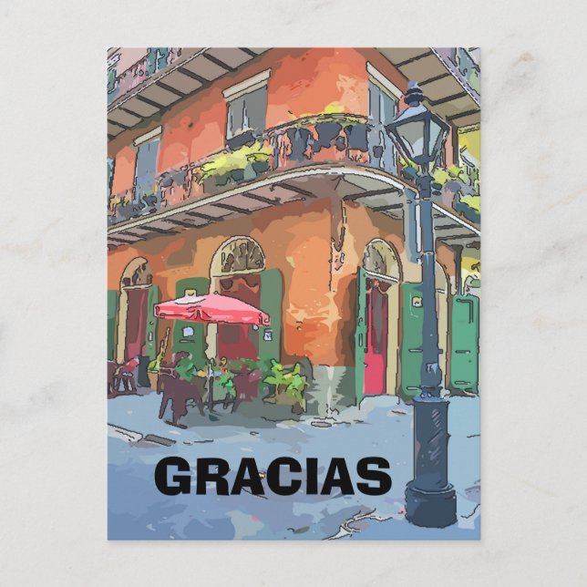 Kafé i Fransk Kvartal, redigera text Vykort (Framsida)