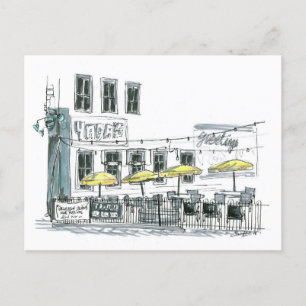 Kafe i Galveston,TX Vykort