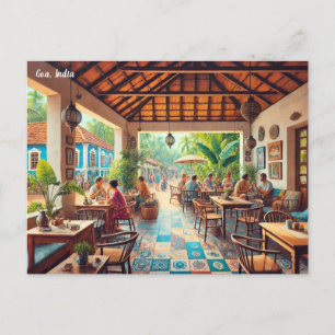Kafe i Goa India Vykort