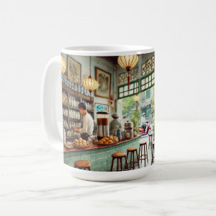 Kafe i Hanoi Vietnam - vattenfärgning Kaffemugg