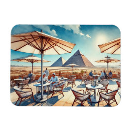 Kafe i Kairo Egypten Giza Pyramids Magnet