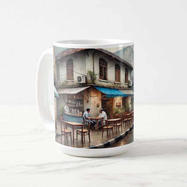 Kafe i Mumbai Indien Kaffemugg (Framsida vänster)
