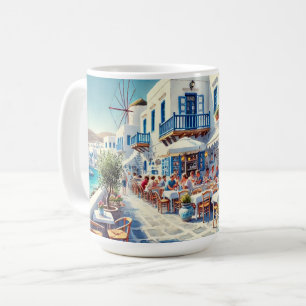 Kafe i Mykonos Grekland Kaffemugg