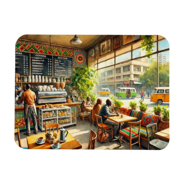 Kafe i Nairobi Kenya Mugg Magnet (Horisontell)
