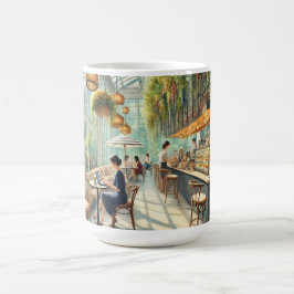 Kafe i Singapore - färgmålning av vattenfärg Kaffemugg