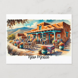 Kafe i Taos New mexico Vykort