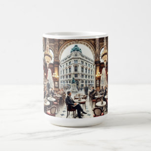 Kafe i Wien - Österrikes vattenfärgsfärg Kaffemugg