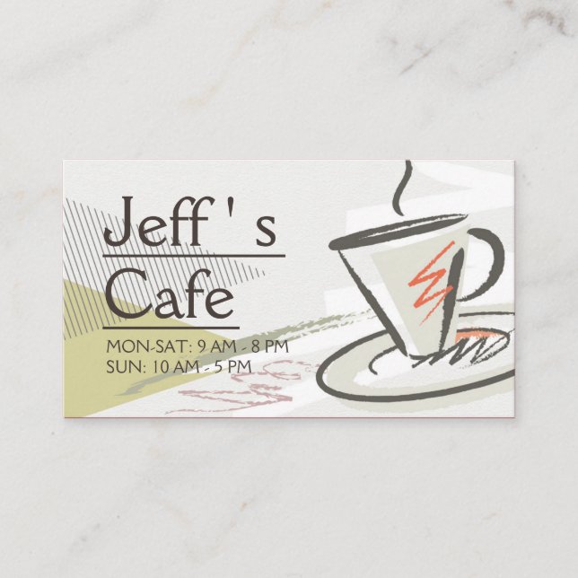 Kafé/kaffebutik Visitkort (Framsida)