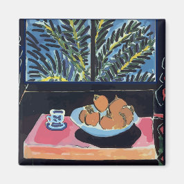 Kafé med orange och kaffe magnet