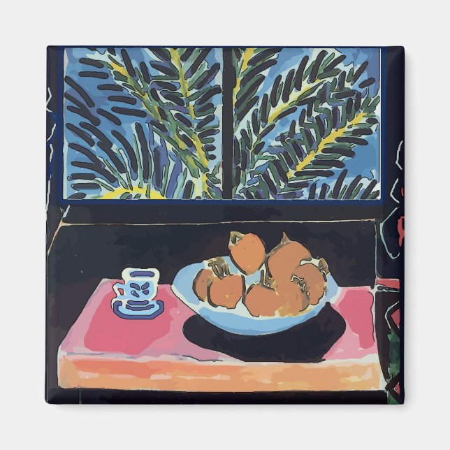 Kafé med orange och kaffe magnet (Framsidan)