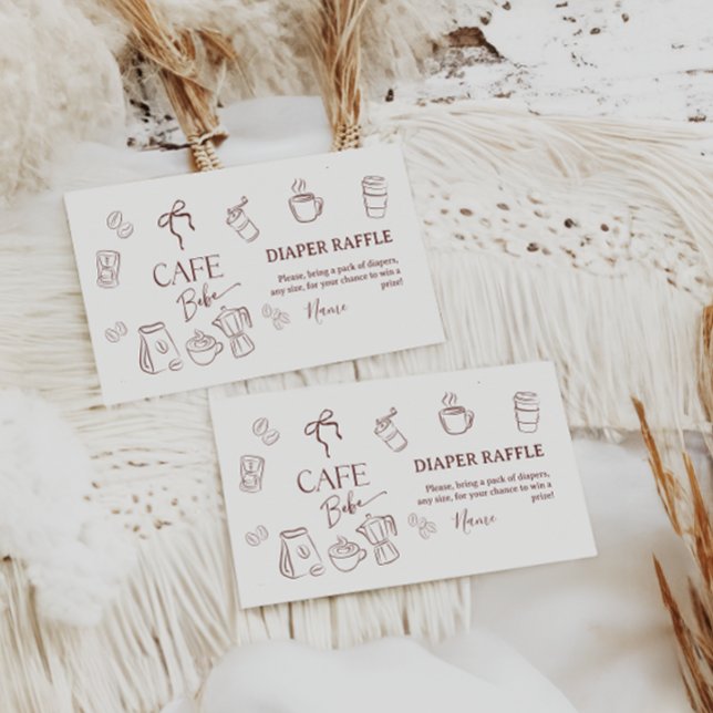 Kafé Tema Café Bebe Brewing Baby Shower Blöja Tilläggskort (Skapare uppladdad)