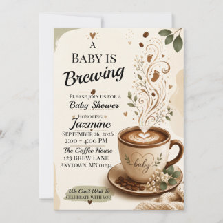 Kafébarnkalasinbjudan | Baby bryggs Inbjudningar