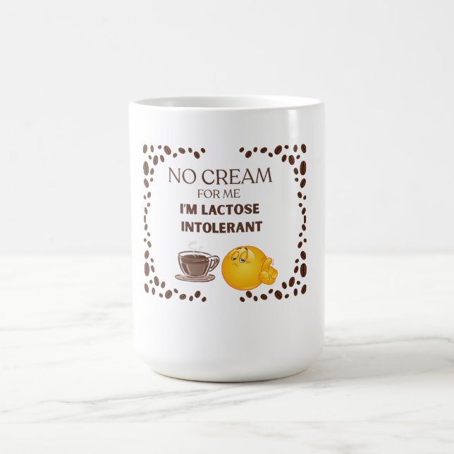 KAFÉELSKARE VIT ROLLIG, RÄKNA MED GRÄDDE KERAMISK  KAFFEMUGG (Center)